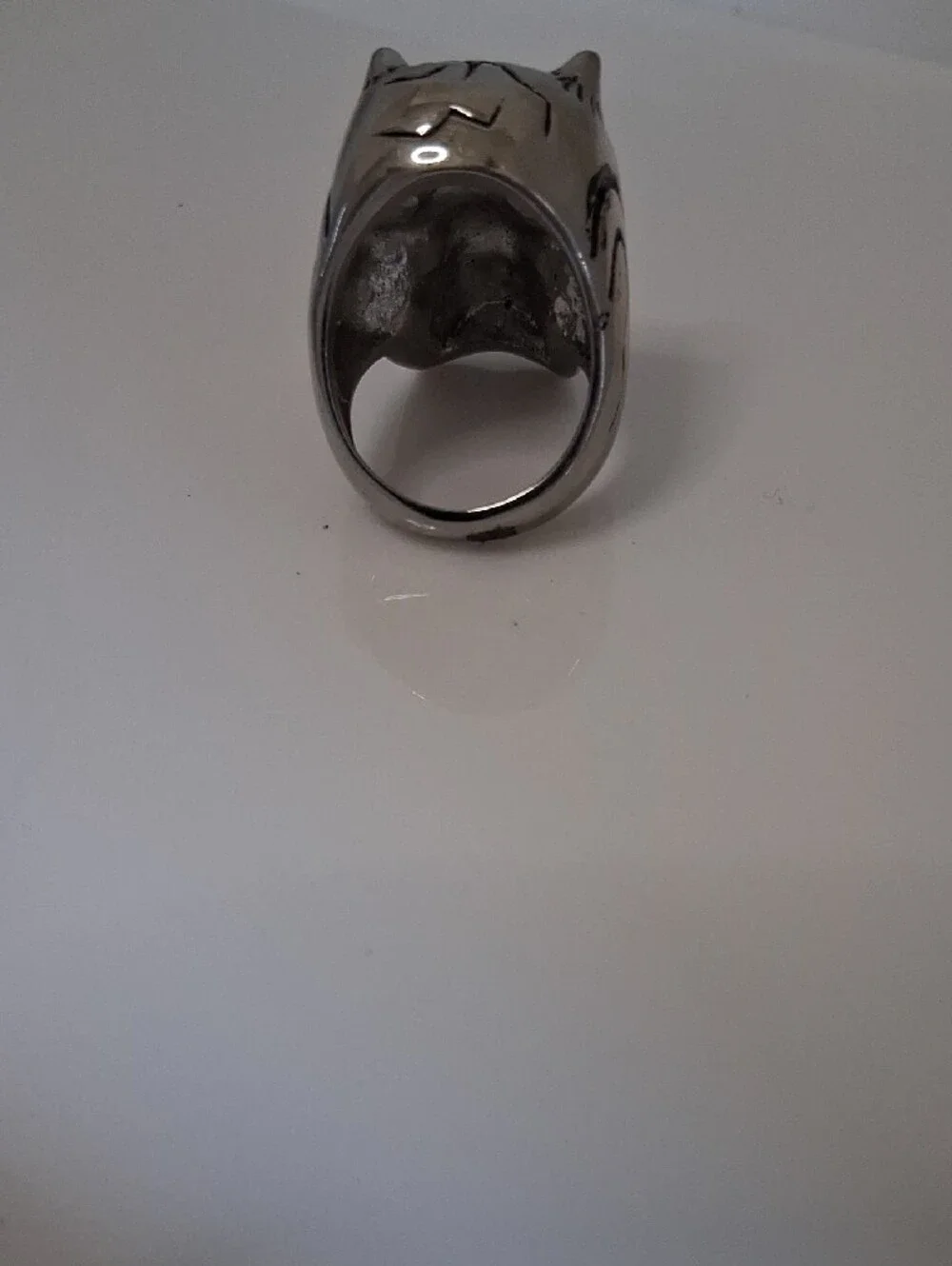 Skull Ring with Red Eye Accents - Men's Accessory 316L Surgical Steel